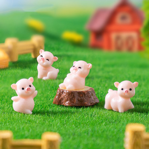 Figurines et ornements miniatures en résine en forme de cochon pour aquarium, paysage miniature, plante en pot, maison de poupée, cachette, décoration de gâteau - Product Image 2