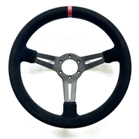 Volant de course simulé en cuir PU et alliage d'aluminium, style rallye JDM universel, pour configuration de jeu de simulation