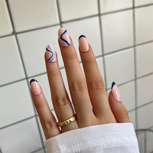 Listo para enviar, <span class=keywords><strong>Uñas</strong></span> postizas con borde dorado <span class=keywords><strong>rosa</strong></span> <span class=keywords><strong>decoradas</strong></span> a todo <span class=keywords><strong>Color</strong></span>, <span class=keywords><strong>Uñas</strong></span> postizas con purpurina corta, prensa Artificial en las <span class=keywords><strong>uñas</strong></span> para mujer - Product Image 6