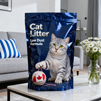 Sac d'emballage pour litière pour chat, sur mesure en usine, haute résistance, multicouche, scellé sur 3 côtés, robuste, anti-fuite, pochette pour fournitures pour animaux de compagnie