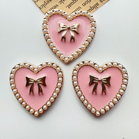 Mini breloques en résine à dos plat, motifs perle et amour, ornements pour bijoux et artisanat, décorations pour colle crème, accessoires DIY pour coques de téléphone