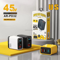 UE/EE. UU./Reino Unido enchufe 45W PD cargador rápido teléfonos móviles carga rápida Usb tipo C adaptador de corriente 45W tipo C cargador de viaje