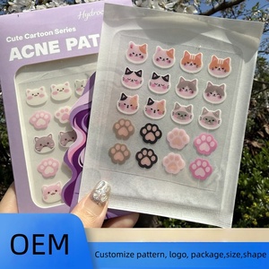 20 Patchs/Feuille Couleurs Assorties Patchs Anti-Acné en Forme de Chat et de Paume pour Maquillage Vente en Gros Patchs Anti-Acné Mignons - Product Image 1