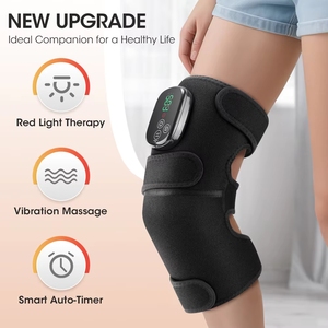 Großformatige Wiederaufladbare 660nm 850nm NIR <span class=keywords><strong>LED</strong></span>-Therapie Kniebandage Rotlicht-Heizmassagegerät mit Vier Vibrationsstufen - Product Image 2