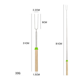 Al por mayor Syh1182 Brochetas dobles de metal para barbacoa y camping - Varilla de asar de acero inoxidable, herramienta para Smores y perritos calientes - Product Image 4