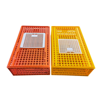 Cage de transport pour volailles en plastique PP renforcé de qualité supérieure, de la marque Leader LZ-XXL, liée à l'usine, 77*55*33cm, neuve, garantie 1 an, jaune/orange