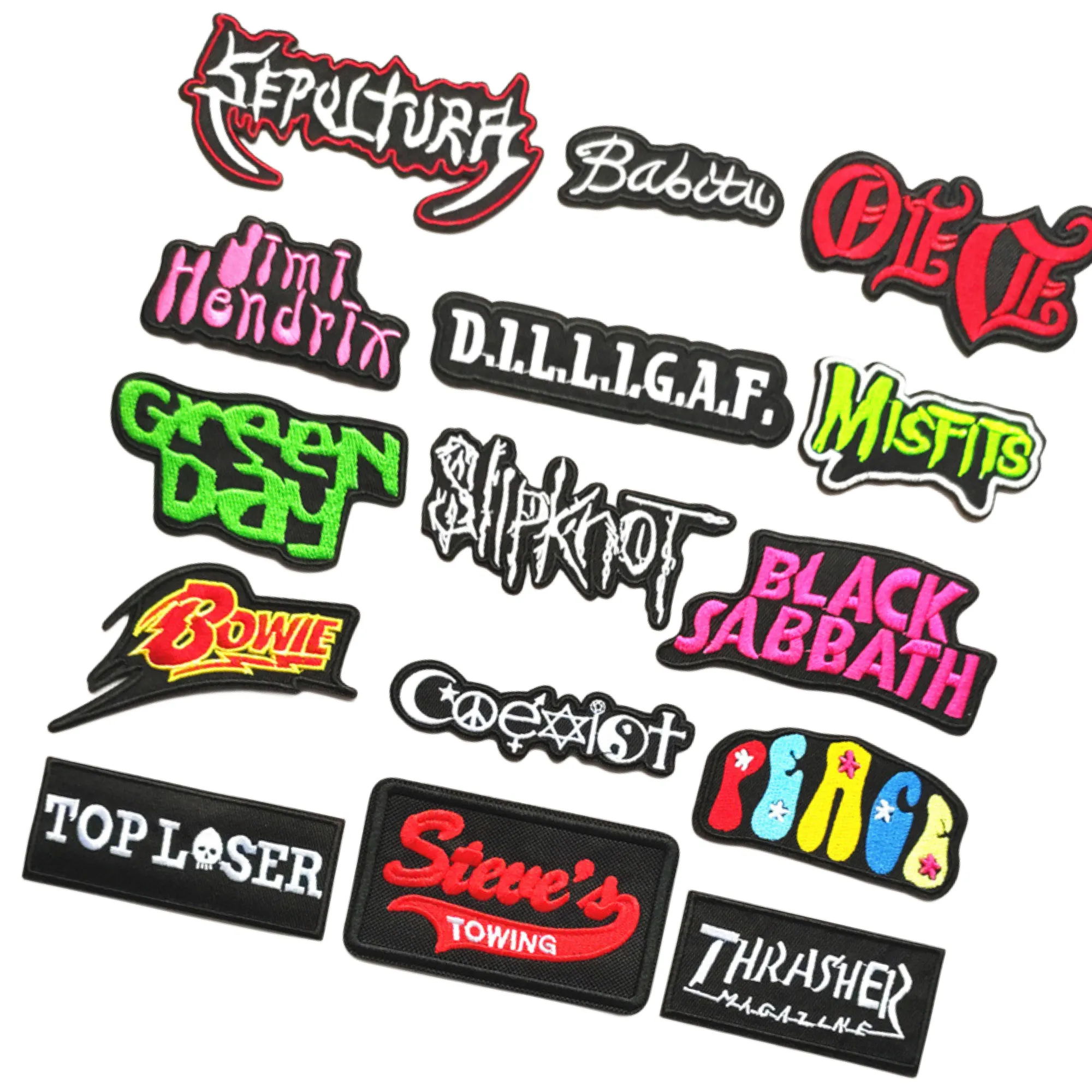 In Stock Patch Manufacturer 3D Personalized Embroidery Patches Heat Press Sew On Iron On Embroidered Patches For Clothing