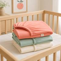 Sábana Ajustable de Gasa Crepé de Algodón Puro OEM ODM para Cuna, Ropa de Cama para Bebé para Todas las Estaciones, Esquinas Elásticas, Venta al por Mayor Directa de Fábrica Personalizada