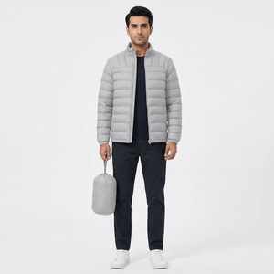 Hooded puffer <b>jacket</b> for men <b>with</b> <b>fleece</b> <b>lining</b> thick and cozy men's <b>jackets</b> for travel and casual wear - Product Image 1
