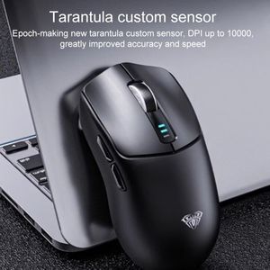 เมาส์เกมมิ่งไร้สาย AULA SC580 3D Ergonomic LED Backlit 10000 DPI แบบสามโหมด ชาร์จได้ สำหรับสำนักงานและเล่นเกม ใช้พอร์ต USB - Product Image 3