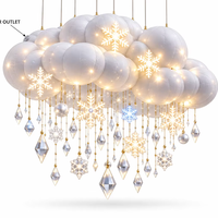 Décoration de Noël gonflable suspendue à LED en forme de nuage avec flocons de neige, décoration de plafond pour fête, mariage, centre commercial, atrium, vacances