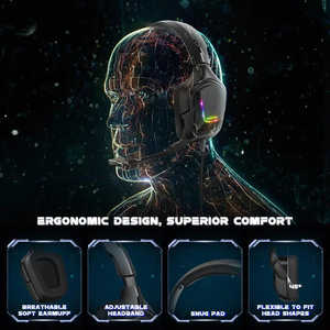 Venta caliente E-Sports <span class=keywords><strong>Onikuma</strong></span> <span class=keywords><strong>K20</strong></span> Auriculares para juegos con cable con micrófono Iluminación Rgb Posicionamiento de escucha Descuento Precio especial - Product Image 5