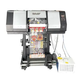 Factory UV DTF roll to roll machine printer sticker inkjet CMYK White Varnish 6 color
