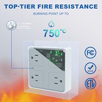 Stop Kontak Lantai ABS IP20 FCC Efisiensi Tinggi 10A 4AC 2USB-C 1USB-A dengan Proteksi Lonjakan Arus untuk Kantor, Rumah, Hotel, dan Mahasiswa