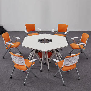 Table de travail en bois modulable pliante de style moderne bureau de classe convertible avec roues pour bureau à domicile école et <span class=keywords><strong>conférence</strong></span> fabriqué en chine - Product Image 3