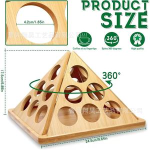 Estante piramidal de madera para cápsulas de café, de 6 niveles, giratorio, para almacenamiento en escritorio. - Product Image 4