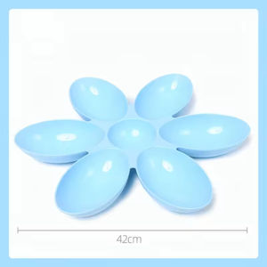 Comedero para Gatos al por Mayor, Dispensador de Comida para Múltiples Gatos, Tazón de Alimentos con Seis Compartimentos en Forma de Pétalo, Tazón de Plástico para Leche de Gatitos, Suministros para Alimentación de Gatos - Product Image 5