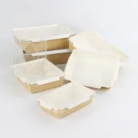 Thali กล่องใส่กระดาษทรงสี่เหลี่ยมผืนผ้าขนาด500มล.,บรรจุภัณฑ์สำหรับอาหารสั่งกลับบ้านกล่องใส่กระดาษสีขาวแกงกะหรี่พร้อมฝาปิด