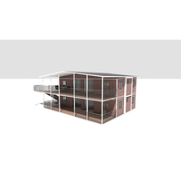 Maison flottante modulaire à 2 étages, structure en acier léger, maison préfabriquée en conteneur maritime préfabriqué