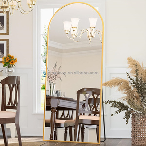 Custom Large Black <strong>Gold</strong> Aluminum Alloy Modern Arch Design Luxury Freestanding Full Length Body <strong>Long</strong> Dressing <strong>Mirror</strong> - Product Image 4