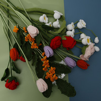 Kreative Handgemachte Gestrickte Wollgarn-Kunstlilien Gehäkelte Frische Zarte Blumensträuße Süße Fertige Blüten