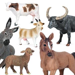 Yxs Simula Animali Selvatici: Elefante, Tigre, Mucca, Capra, Rinoceronte, Cavallo, Ghepardo - Modellini in Plastica per Bambini - Product Image 5