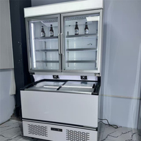 Vitrine Réfrigérée Commerciale à Double Porte Vitrée pour Magasins de Crèmes Glacées, Viandes et Aliments Surgelés