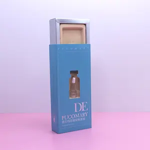 Caja de cajón deslizante plegable de lujo con logotipo personalizado impreso, juego de embalaje para el cuidado de la piel, caja de perfume de aceite esencial para cosméticos