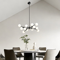 Lustre LED moderne et luxueux à hauteur réglable pour plafond haut, idéal pour salon et restaurant (vente en gros)