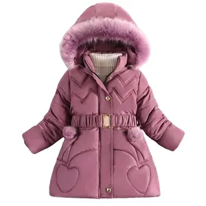 Jaket tahan angin anak perempuan, jaket bulu angsa anak-anak ringan, mantel musim dingin tebal untuk anak perempuan