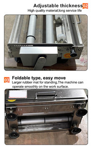 Hand Mini Croissant Pizza Table Top Stainless Steel <b>Roller</b> Manual <b>Dough</b> Sheeter Machine for Home Use - Product Image 3