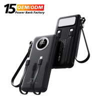 Nouvelle batterie externe portable 22,5W 10000mAh avec logo personnalisé, charge rapide bidirectionnelle Type-C, câbles intégrés, Power Bank 20000mAh