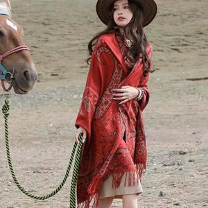 Chal de cachemira para mujer, estilo étnico, con flecos largos, para invierno, para el cuello, tipo estola extragrande, para viajes, fotografía, fiestas y uso diario. - Product Image 5