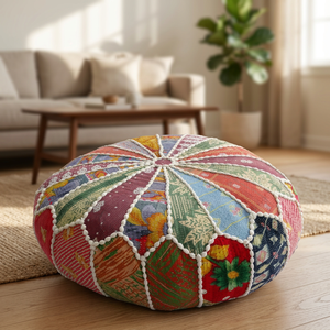 Indien fait main pouf vintage kantha patchwork poufs marocains - Product Image 2