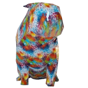 Statua del cane in fibra di vetro Color oro su misura statua animale prodotto decorativo oggetti in resina elettrolitica articolo - Product Image 1