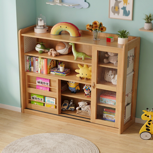 Bibliothèque moderne en bois avec 6 étagères, meuble de rangement pour salon, design scandinave - Product Image 4