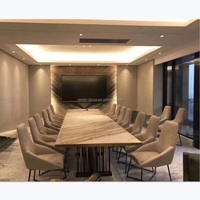Ensemble Table à Manger en Marbre et Acier Inoxydable de Luxe, Style Italien, avec 6/8/10/12 Chaises, Table Rectangulaire Moderne en Marbre