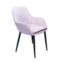 Chaises de salle à manger en velours de luxe au design nordique moderne avec pieds en métal pour la maison, le bar et l'appartement