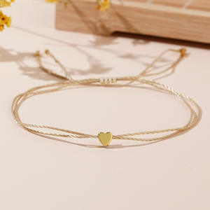 मीठे छोटे प्यार दिल ब्रेसलेट बोहेमियन एडजस्टेबल स्ट्रिंग रस्सी - Product Image 2