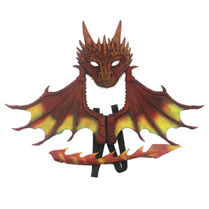 DAMAI Wholesale Hot Selling Handmade 1 Color Halloween Party Decoration Costume Set CosplayMask Wings Tail PU <b>Foam</b> Full Face - Product Image 4