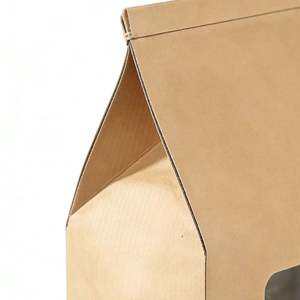 Customizable logo Size, Biodegradable Kraft Paper Food <b>Bags</b> with Transparent Window and Self-sealing Feature - Product Image 3