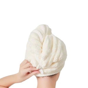 Nouvelle serviette de cheveux en <span class=keywords><strong>microfibre</strong></span> corail velours séchage rapide cheveux Turban Super absorbant cheveux séchage enveloppement serviettes élastique <span class=keywords><strong>Anti</strong></span> frisottis serviette - Product Image 5