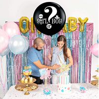 Ballons géants de 36 pouces noirs personnalisables pour la fête de révélation du sexe du bébé (garçon ou fille), la fête de remise des diplômes, Halloween, la fête des Mères