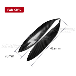1 paire de couvre-phares en fibre de carbone véritable pour Honda Civic 1996 1997 1998, accessoires de voiture - Product Image 3
