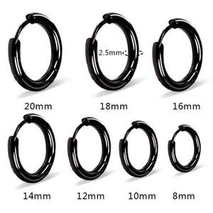 1 par de aros pequeños de acero inoxidable para mujer/<span class=keywords><strong>hombre</strong></span>, Piercing para cartílago de la oreja, <span class=keywords><strong>Tragus</strong></span>, círculo fino Simple, hebilla de oreja antialérgica - Product Image 5