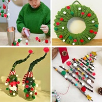 Pompons en vrac pour Noël, pompons artisanaux de tailles variées, paillettes, fournitures de décoration de fêtes DIY, vente en gros, couleur personnalisée OEM