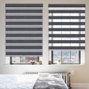 Tende <span class=keywords><strong>a</strong></span> <span class=keywords><strong>rullo</strong></span> Zebra personalizzate senza fili, tende zebrate con doppio paralume grigio zebrato per finestre - Product Image 1