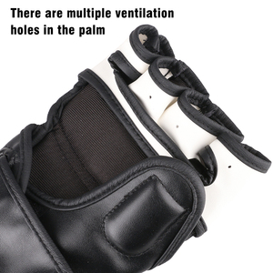 قفازات ملاكمة وفنون قتالية مختلطة عالية الجودة مخصصة خفيفة الوزن وقابلة للتنفس بنصف إصبع مع إغلاق بخطاف وحلقة لـ UFC والمواي تاي والفنون القتالية - Product Image 5