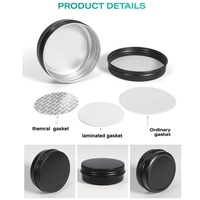 Pot cosmétique en aluminium noir mat écologique de 60 ml (2 oz) avec couvercle à vis, couleurs personnalisables, forme ronde