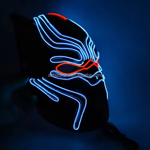 Máscara Facial LED de 10 Colores Zhizunlin, Máscara de <span class=keywords><strong>Pantera</strong></span> Brillante para Cómics y Películas, Máscaras Personalizadas para Fiestas de Halloween, Multimodo Intermitente - Product Image 3